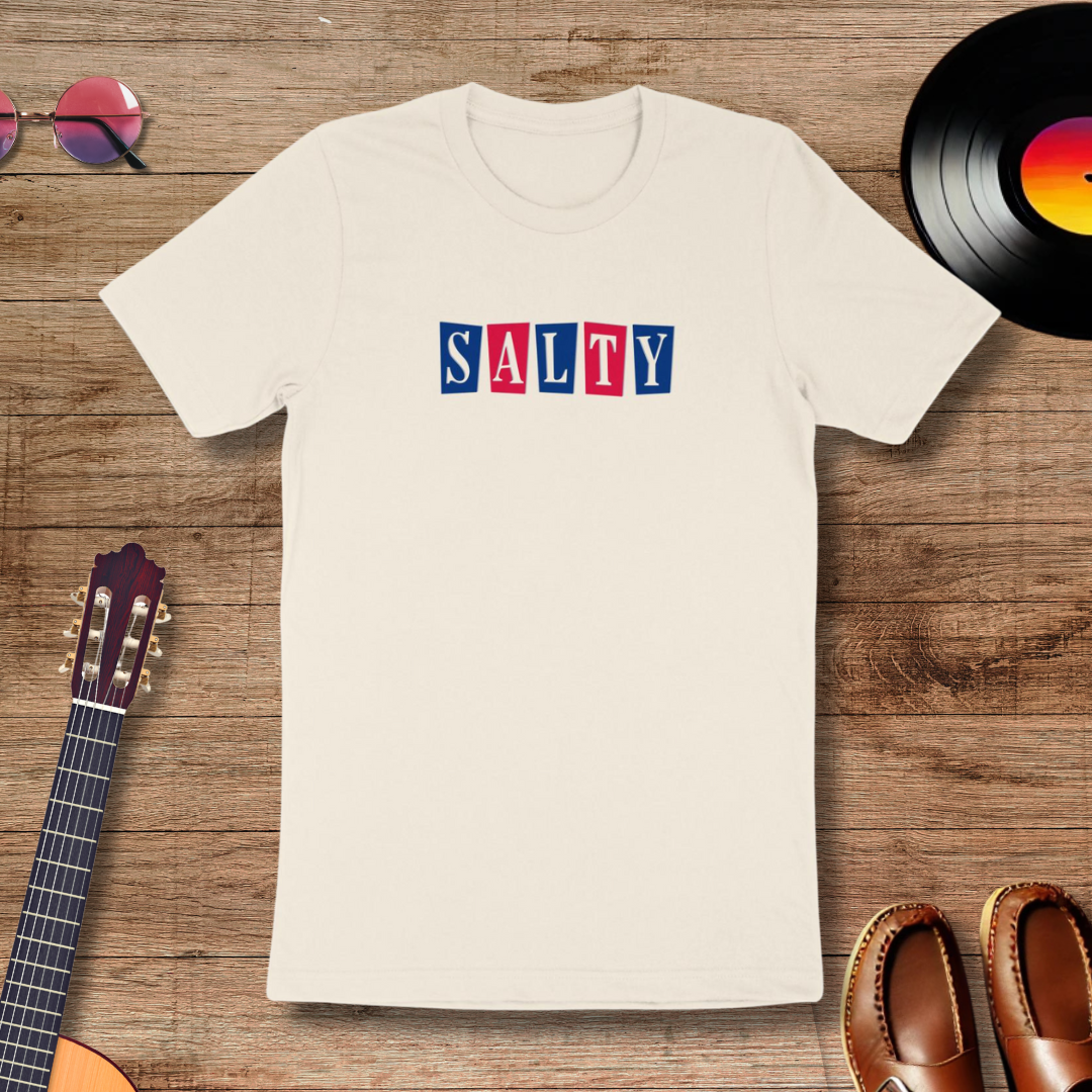 Salty Retro Dinner Style Graphic T-Shirt