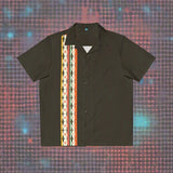 Mid-Century Modern Atomic Starburst Strip Bowling Style - Retro Button Up Shirt