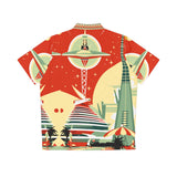 Atomic Vegas Futuristic Red - Retro Button Up Shirt