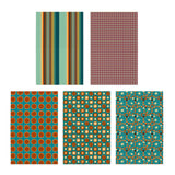 Retro Midcentury Modern Blank Greeting Card Set 5-Pack