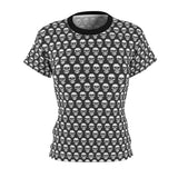 Black Skulls All Over - Womens Retro Shirt