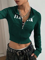 Italia Zip Up Long Sleeve Women's Hoodie