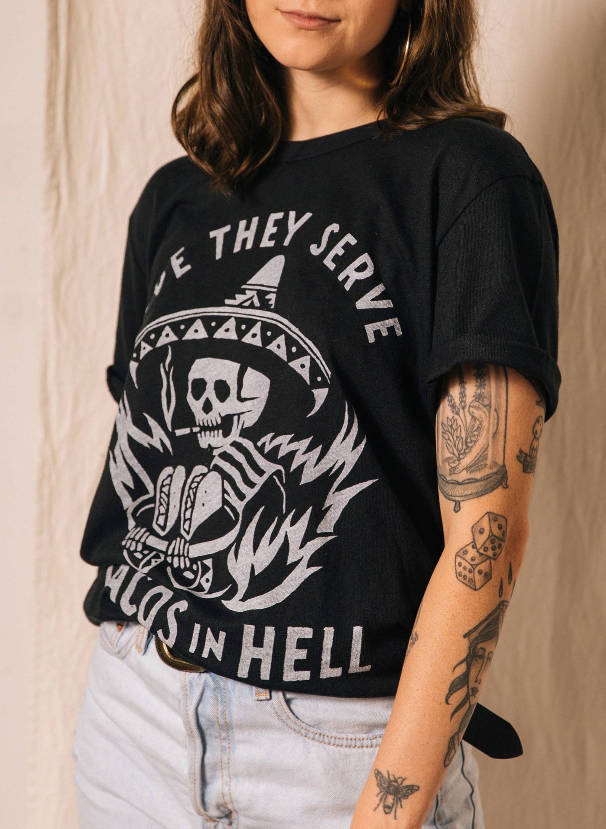 Hope They Serve Tacos in Hell Vintage Western T-Shirt