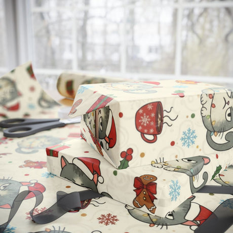 Festive Holiday Wrapping Paper with Cute Cartoon Designs
