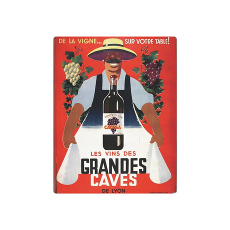 "Les Vins des Grandes Caves" Vintage Ad - Retro Metal Art