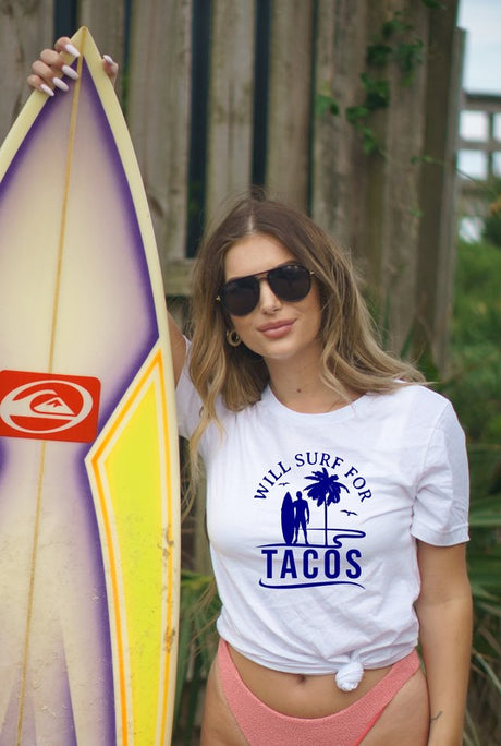 Will Surf for Tacos Graphic T-Shirt