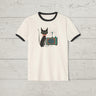 Mid Century Modern Atomic Cat Lovers 1950s TV - Ringer Retro T-Shirt