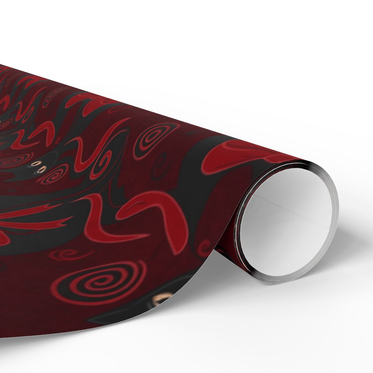 Abstract Dark Red and Black Swirl Pattern Paper