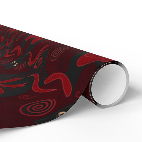 Abstract Dark Red and Black Swirl Pattern Paper