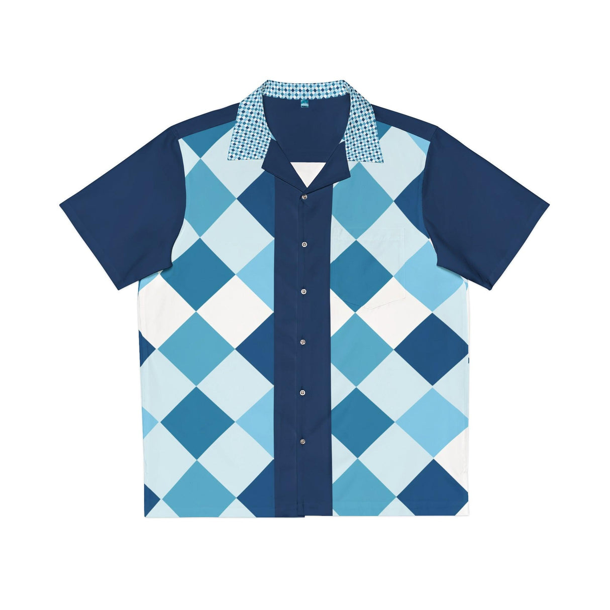 Checkerboard Cool Bowling Style - Retro Button Up Shirt