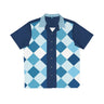 Checkerboard Cool Bowling Style - Retro Button Up Shirt