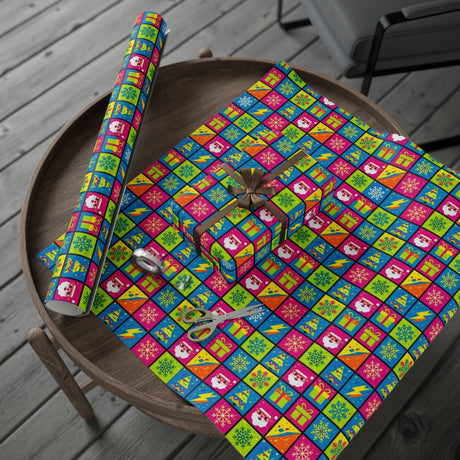 Festive Christmas Wrapping Paper with Santa and Gifts