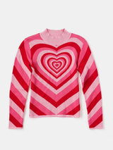 Echo Heart Mock Neck Long Sleeve Sweater