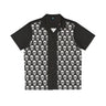 Black Skulls All Over -Bowling Style - Retro Button Up Shirt