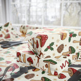 Festive Mushroom and Holly Wrapping Paper for Holidays
