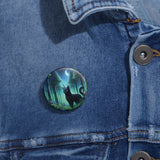 Majestic Forest Black Kitty Unicorn Pin Button