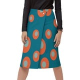 Wrap Skirt Orbit Swing 60s Wrap Button Skirt