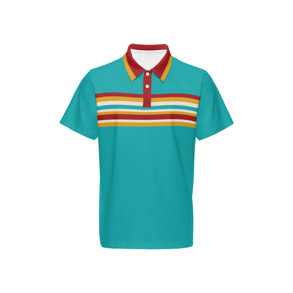 Teal-quila Sunrise Men's Classic Retro Polo