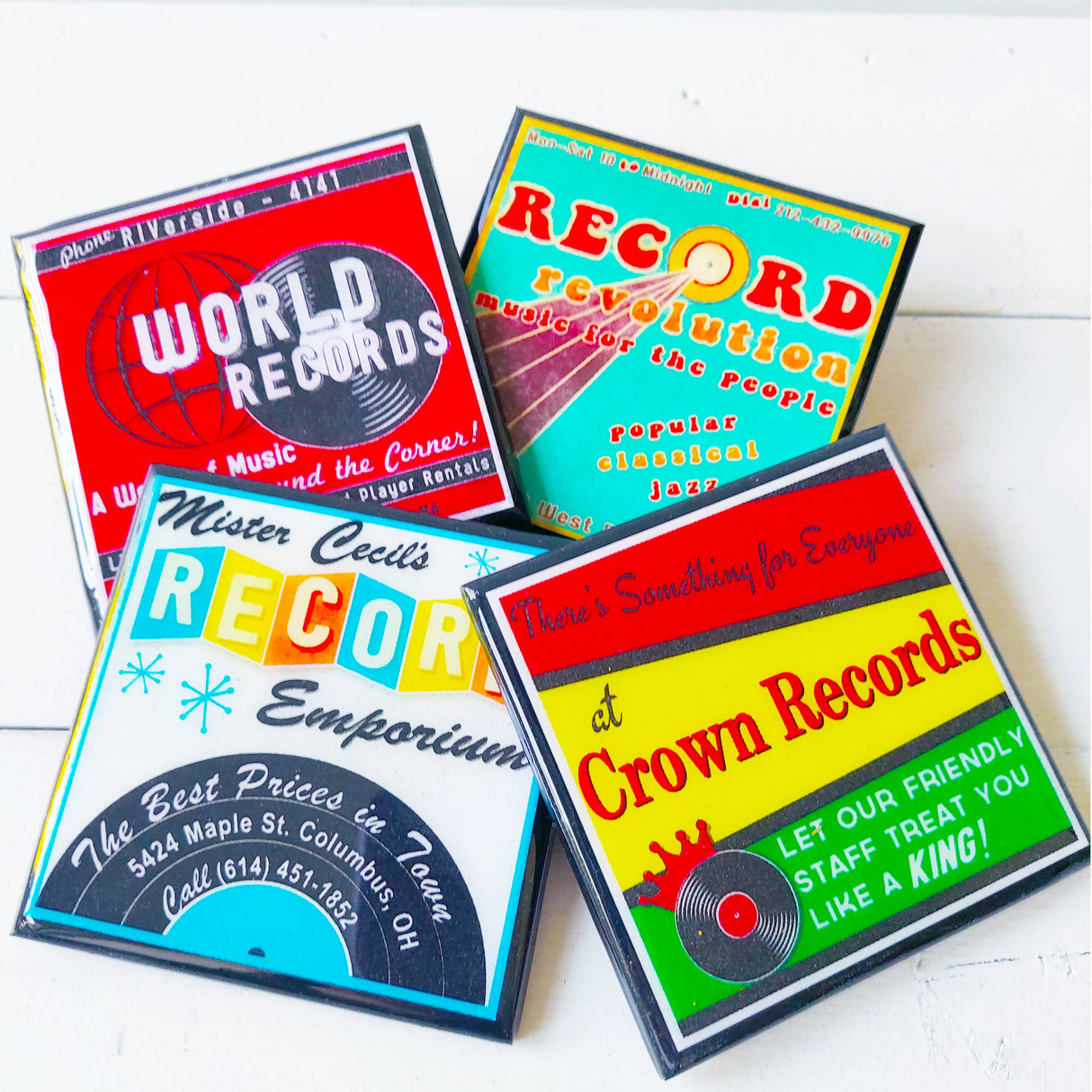 Classic Record Shop Drink Coaster Set