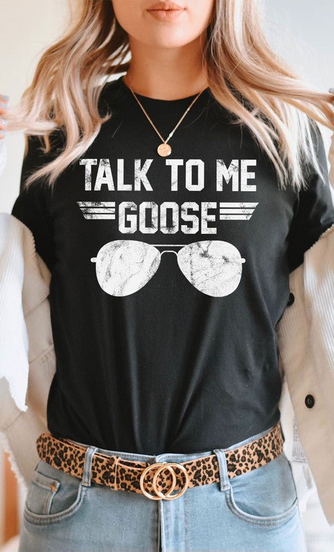 Talk to Me Goose White Ink Graphic Tee PLUS