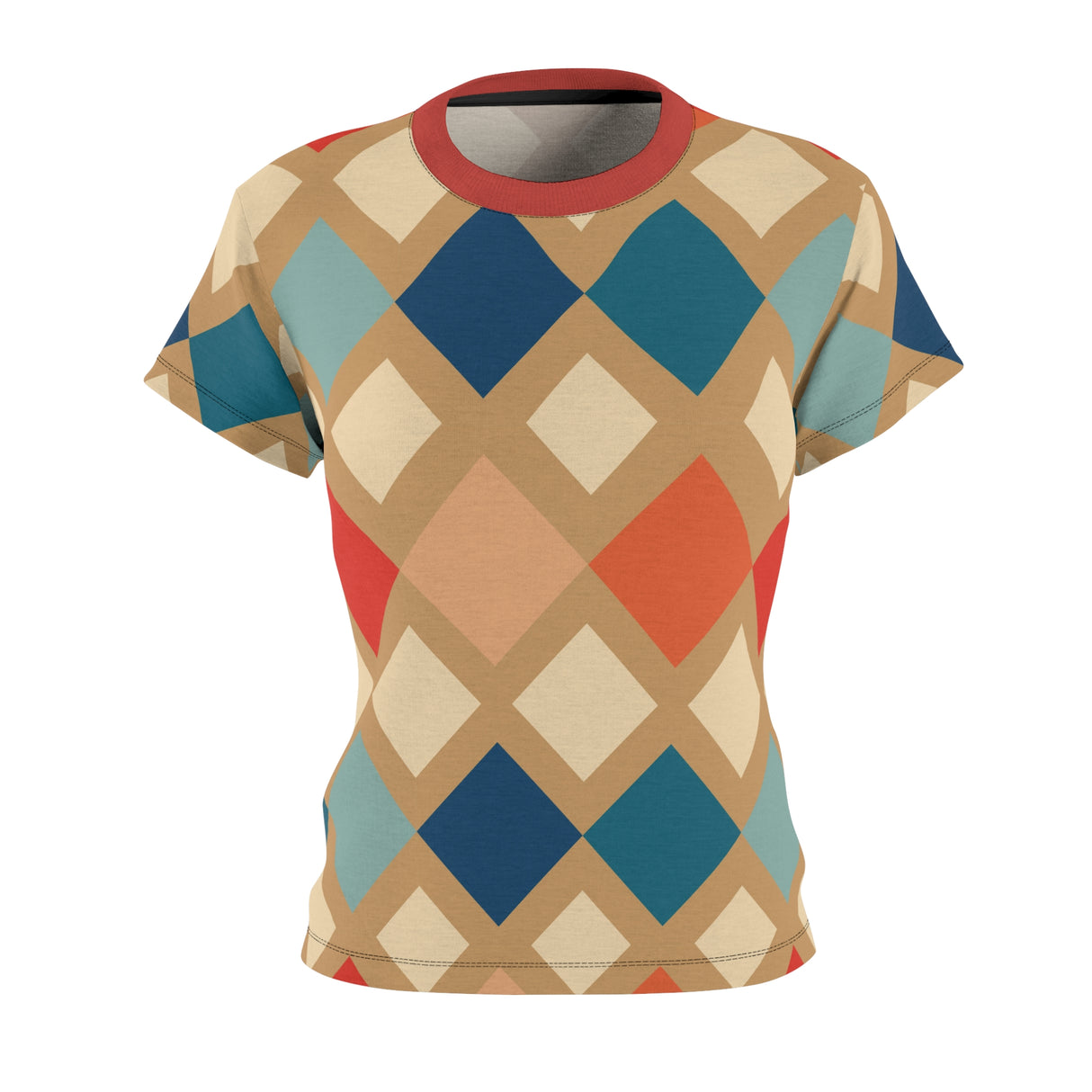 Retro Vibes Argyle - Women's Mid-Century Modern Shirt