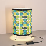 MCM Aqua Grid - Mid-Century Modern Retro Tripod Table Lamp