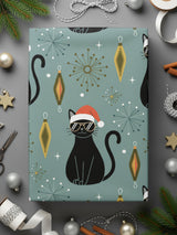 Funky Black Cat with Sunglasses Christmas Festive Wrap