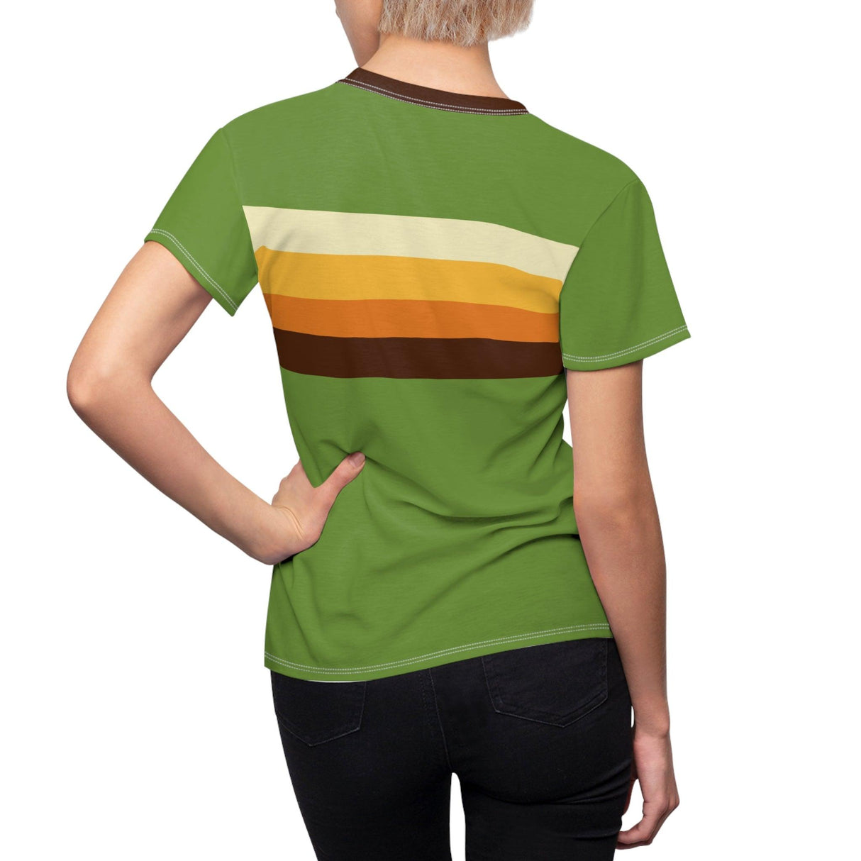 Lime Green Retro Sunset - Womens Retro Shirt