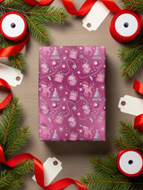 Festive Holiday Gift Wrap with Christmas Ornaments Design