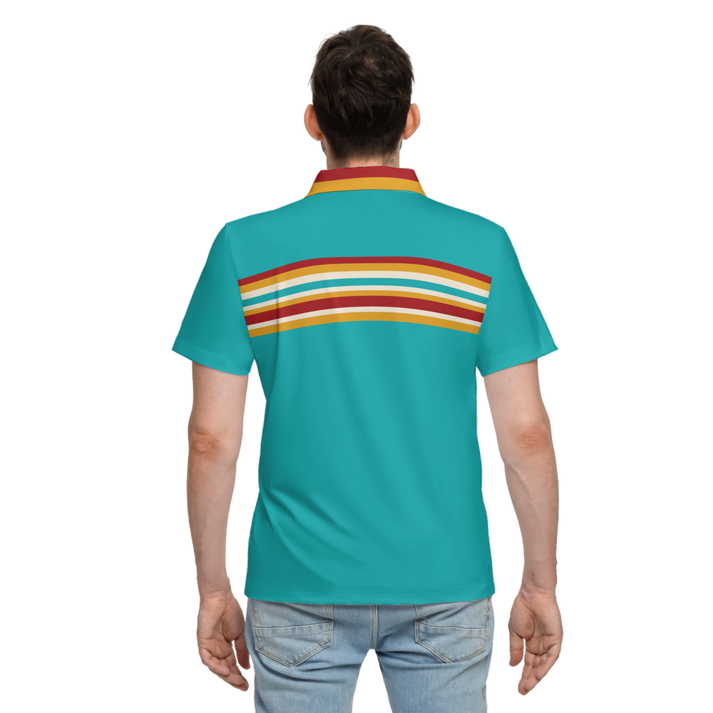 Teal-quila Sunrise Men's Classic Retro Polo