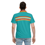 Teal-quila Sunrise Men's Classic Retro Polo