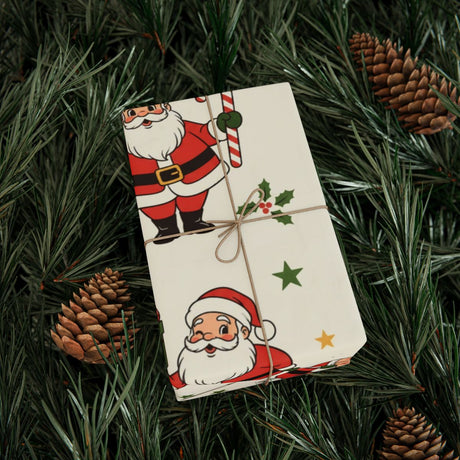 Festive Santa Themed Gift Wrapping Christmas Holiday