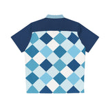 Checkerboard Cool Bowling Style - Retro Button Up Shirt