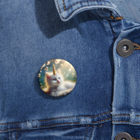 Enchanted Fluff Kitty Unicorn Pin Button