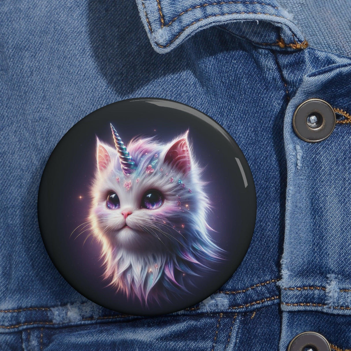 Fairytale Kitty Unicorn Pin Button