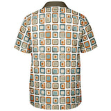 Mod Square Camp Spread Collar Short Sleeve - Retro Button Up Shirt