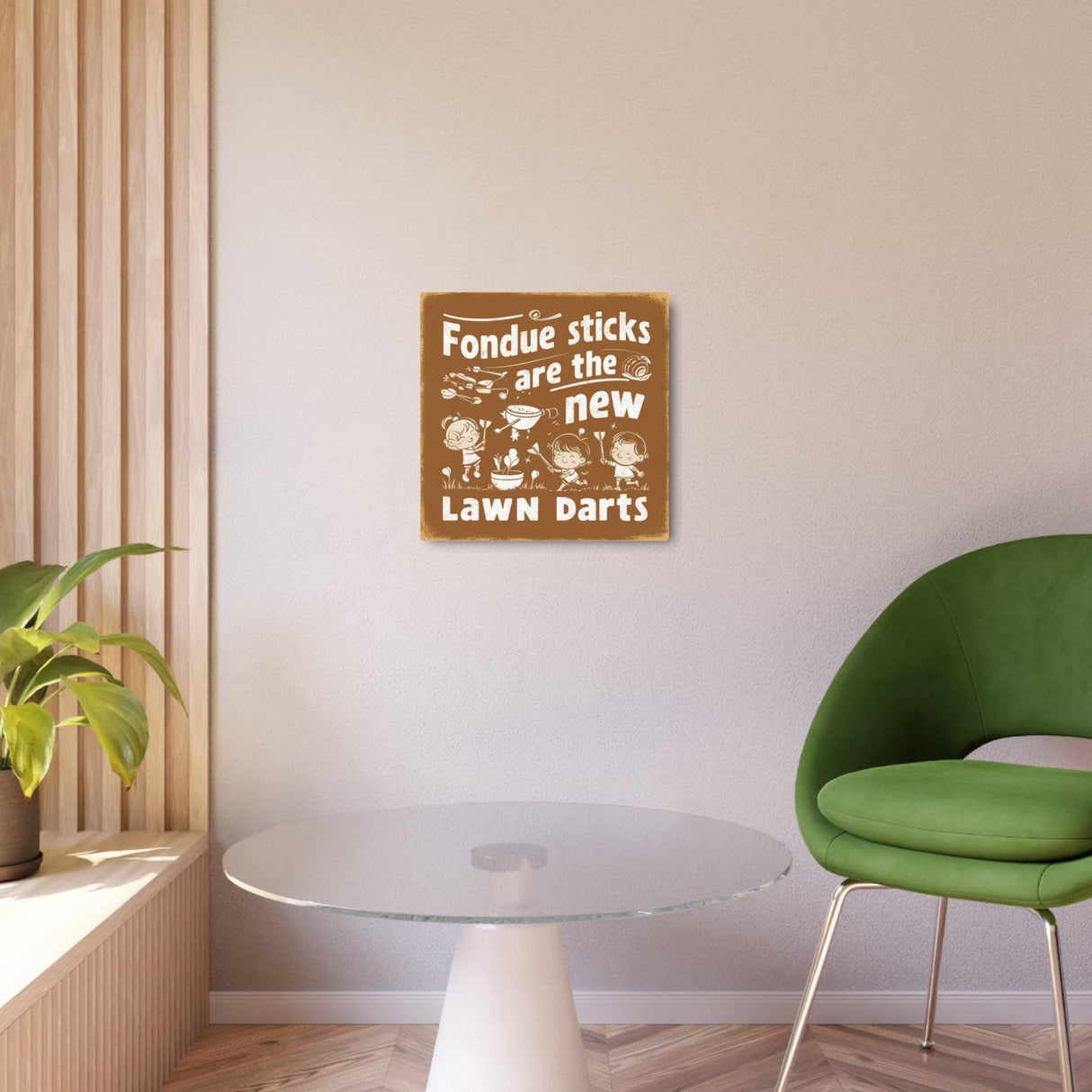 Fondue Sticks are the New Lawns Dart Retro Metal Art Sign