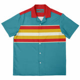 Retro Rocket Spread Collar Short Sleeve  - Retro Button Up Shirt