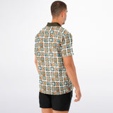 Mod Square Camp Spread Collar Short Sleeve - Retro Button Up Shirt