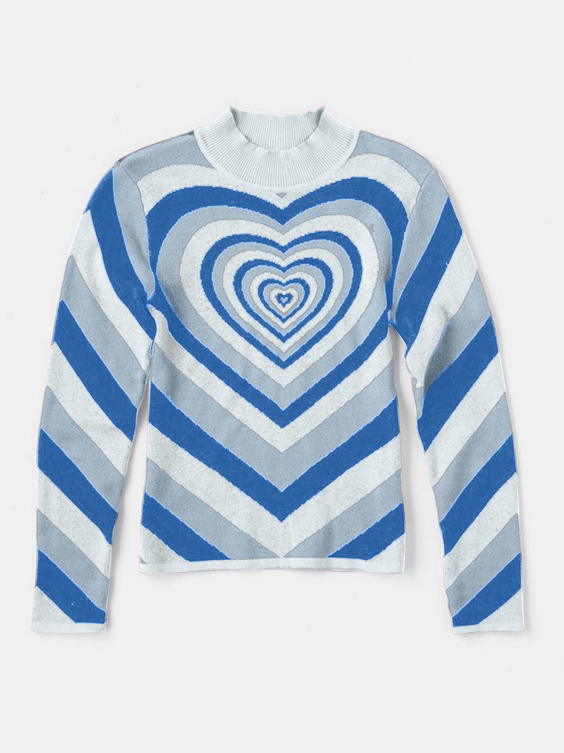 Echo Heart Mock Neck Long Sleeve Sweater