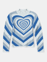 Echo Heart Mock Neck Long Sleeve Sweater