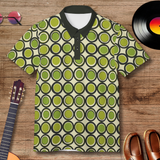 Green Geometry 60s Swagger Polo