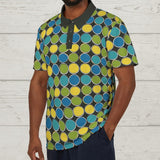 Vivid Spectrum Circles 1960s Retro Polo