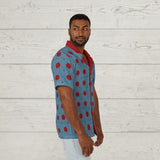 Sky Blue Polka Punch Button Up Shirt