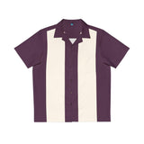 Purple and Off-White Bowling Style - Retro Button Up Shirt