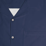 Midnight Blue Retro Stripes Bowling Style - Retro Button Up Shirt