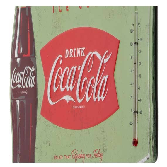 Coca-Cola Ice Cold Embossed Metal Wall Thermometer