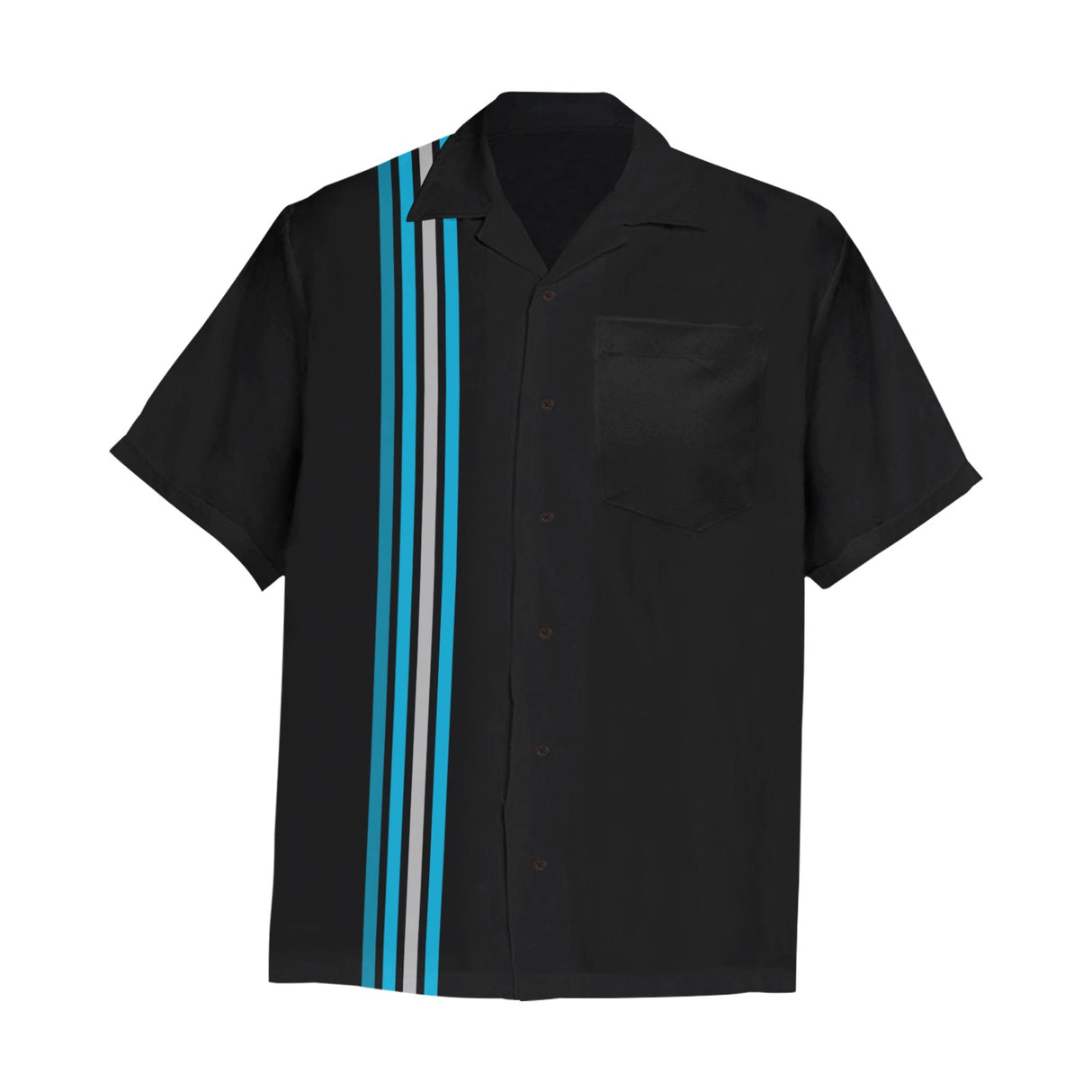 Mod Nightlight Retro Striped Bowling Style - Retro Button Up Shirt