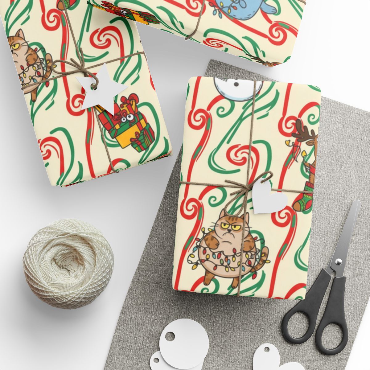 Festive Gifts Wrapping Paper with Holiday Characters