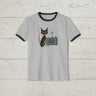 Mid Century Modern Atomic Cat Lovers 1950s TV - Ringer Retro T-Shirt